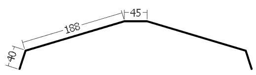 Hřebenáč na lať, rš. 500 mm, tl. 0,6 mm - Al lakovaný