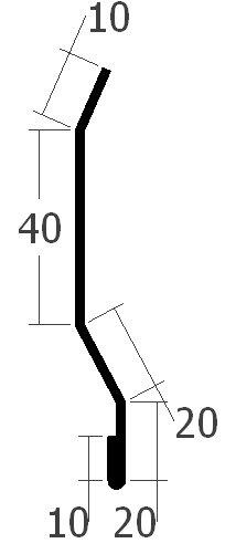 Dilatační lišta, rš. 100 mm, tl. 0,7 mm - Al lak.