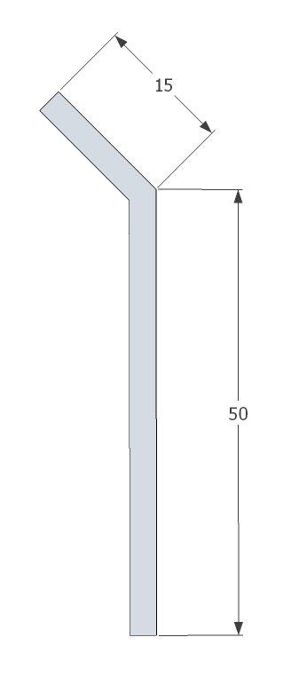 Ohýbaný prvek nopová fólie základní, rš. 65 mm - Al  lakovaný