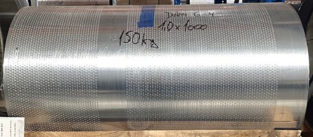 1,00 x 1000 mm, RV 6,00 - 9,00, Al přírodní, částečně děrovaný svitek