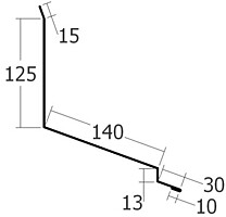 Lišta ke zdi čelní, rš. 330 mm, tl.0,7 mm - Al lakovaný