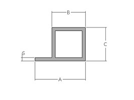 Jekl   50 x 30 x 30 x 2,00 mm - jednostranný, Al profil přírodní, slitina EN AW-6060 T66