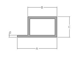 Jekl   70 x 50 x 30 x 2,00 mm - jednostranný, Al profil přírodní, slitina EN AW-6060 T66