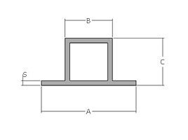 Jekl   70 x 30 x 30 x 2,00 mm - oboustranný, Al profil přírodní, slitina EN AW-6060 T66