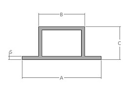 Jekl   90 x 50 x 30 x 2,00 mm - oboustranný, Al profil přírodní, slitina EN AW-6060 T66