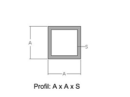 Jekl 120 x 120 x 2,00 mm, Al profil přírodní, slitina EN AW-6060 T66