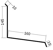 Lišta ke zdi čelní, rš. 330 mm, tl. 0,6 mm - Al lakovaný