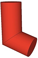 Výtokové koleno 120 mm, Al lakovaný