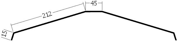 Hřebenáč na lať, rš. 500 mm, tl. 0,6 mm - Al lakovaný