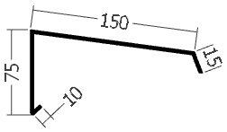 Závětrná lišta k pultové střeše, rš. 250 mm, tl. 0,6 mm - Al lakovaný