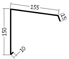 Závětrná lišta k pultové střeše, rš. 330 mm, tl. 0,6 mm - Al lakovaný