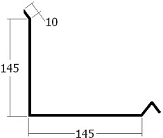 Lišta ke zdi boční horní, rš. 330 mm, tl. 0,6 mm - Al přírodní