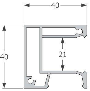 Plotový profil, 40 x 40 mm, d. 6M