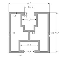 Profil SOLAR SOLID pro FVE, Al profil přírodní, délka 6 M! slitina EN AW-6060