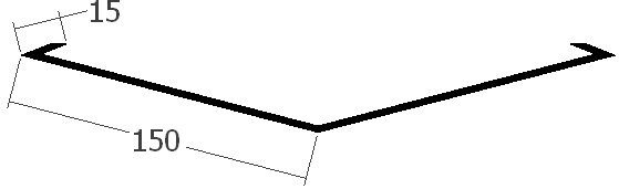 Úžlabí, rš. 330 mm, tl. 0,6 mm - Al lakovaný