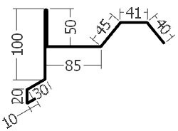 Závětrná lišta horní, rš. 420 mm, tl. 0,6 mm - Al  přírodní