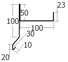 Závětrná lišta spodní, rš. 330 mm, tl. 0,6 mm - Al lakovaný
