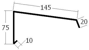 Závětrná lišta k pultové střeše, rš. 250 mm, tl. 0,6 mm - Al přírodní